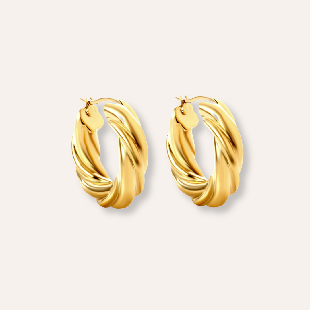 Golden Twist Hoops