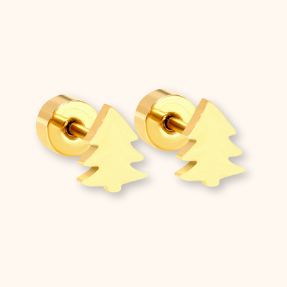 Golden Christmas Tree Flat Back Studs