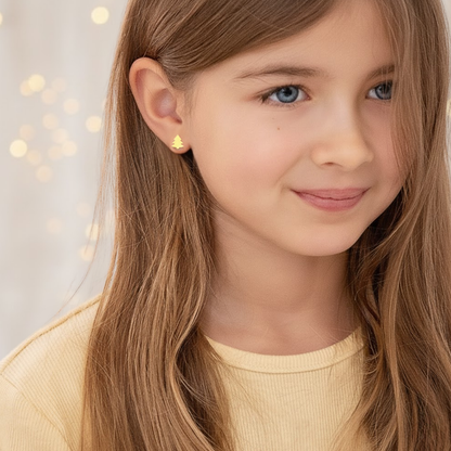 Golden Christmas Tree Flat Back Studs