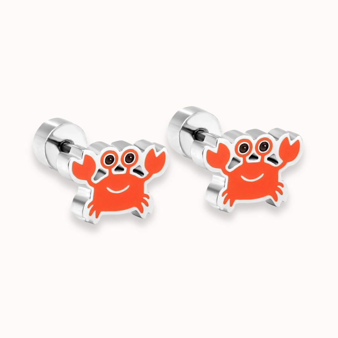 Crabby Flat Back Studs Silver