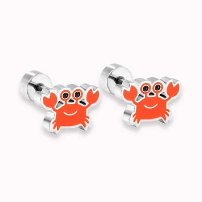 Crabby Flat Back Studs Silver