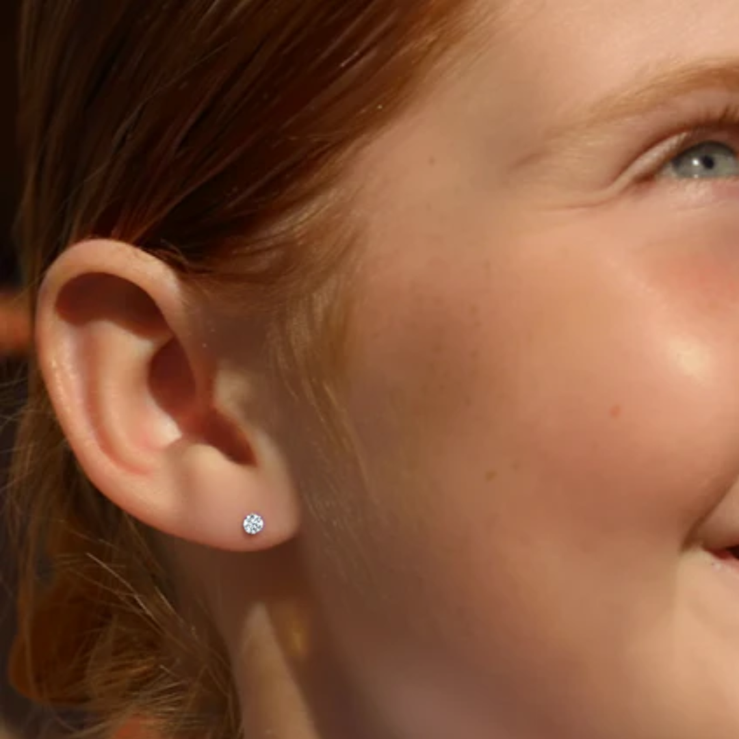 The Birthstone Flat Back Studs Gold