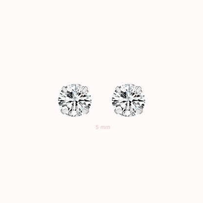 Diamond CZ Flat Back Studs Silver