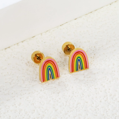 Tall Rainbow Flat Back Studs