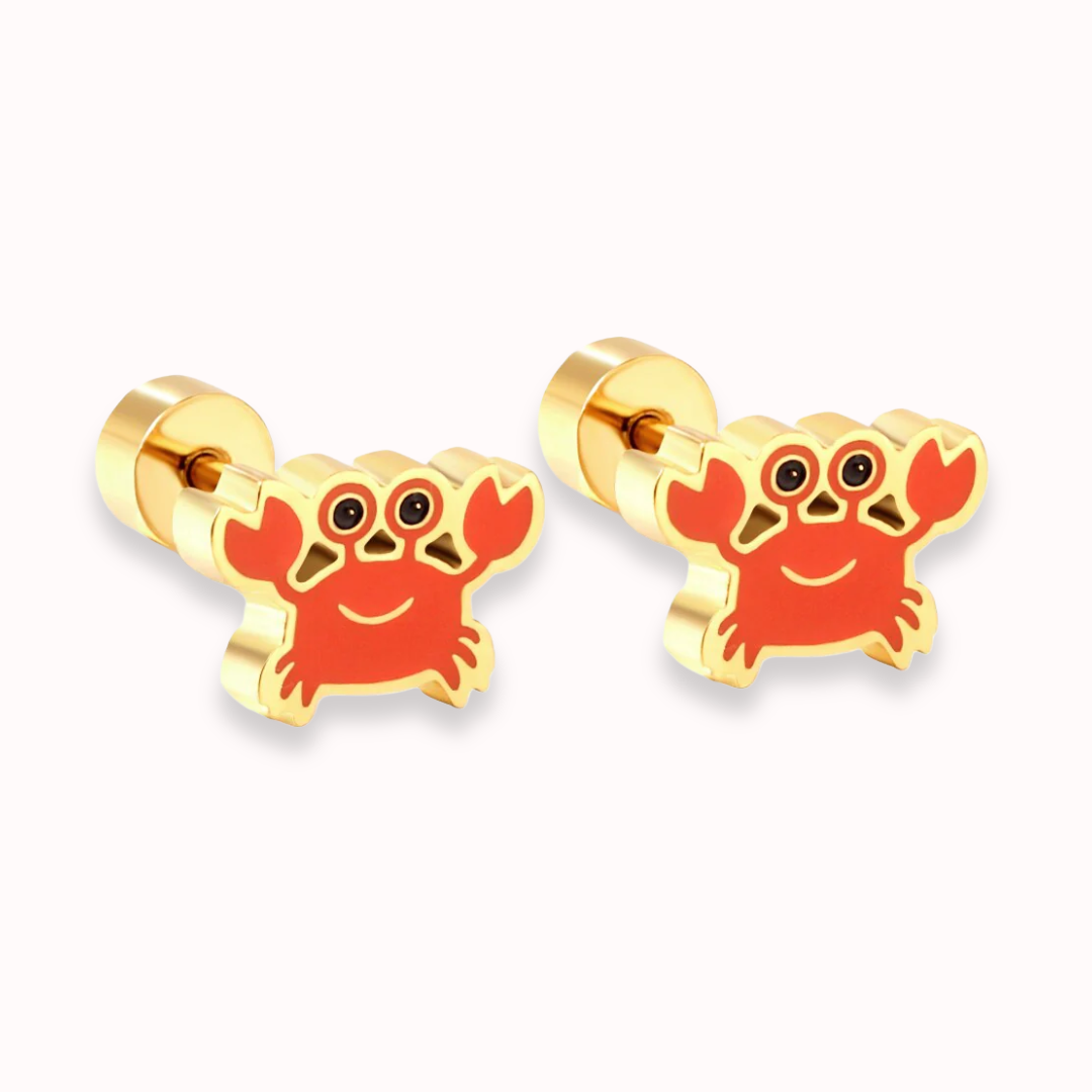 Crabby Flat Back Studs Gold