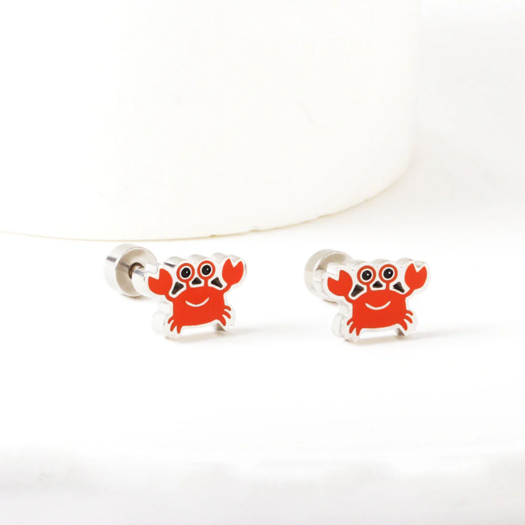 Crabby Flat Back Studs Gold