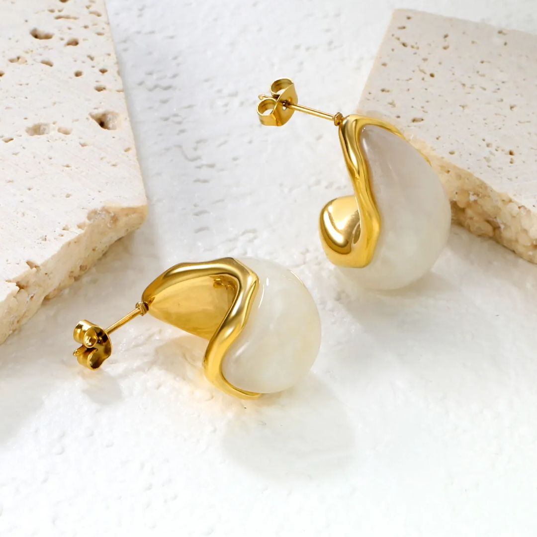 Ivory Teardrop Studs