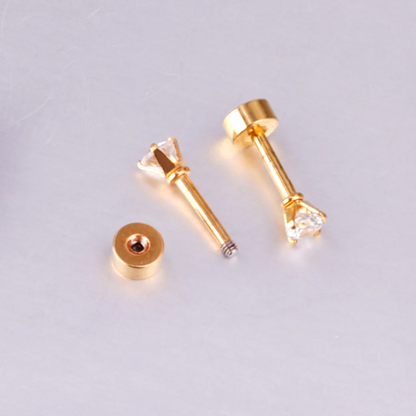The Birthstone Flat Back Studs Gold