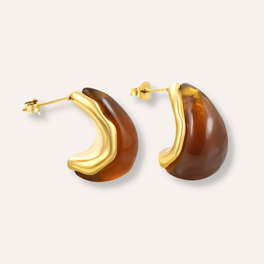 Mocha Teardrop Studs