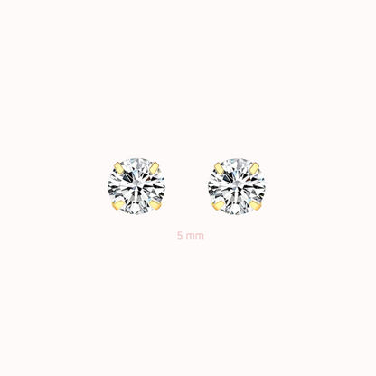Diamond CZ Flat Back Studs Gold