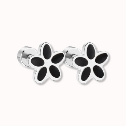 Flower Flat Back Studs Silver