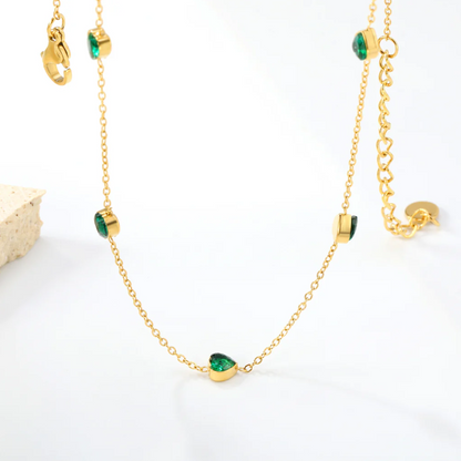 Emerald Heart Dainty Necklace