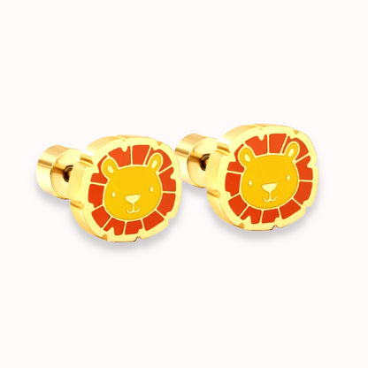 Little Lion Flat Back Studs Gold
