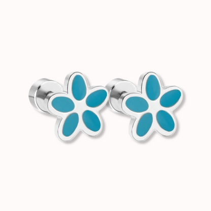 Flower Flat Back Studs Silver
