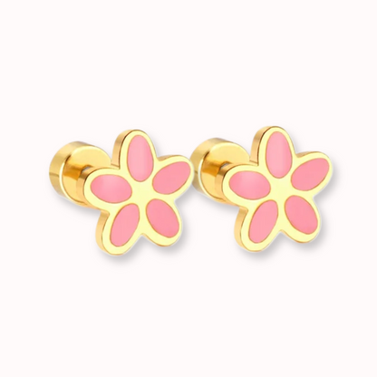 Flower Flat Back Studs Gold