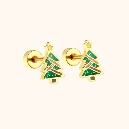 Christmas Tree Flat Back Stud