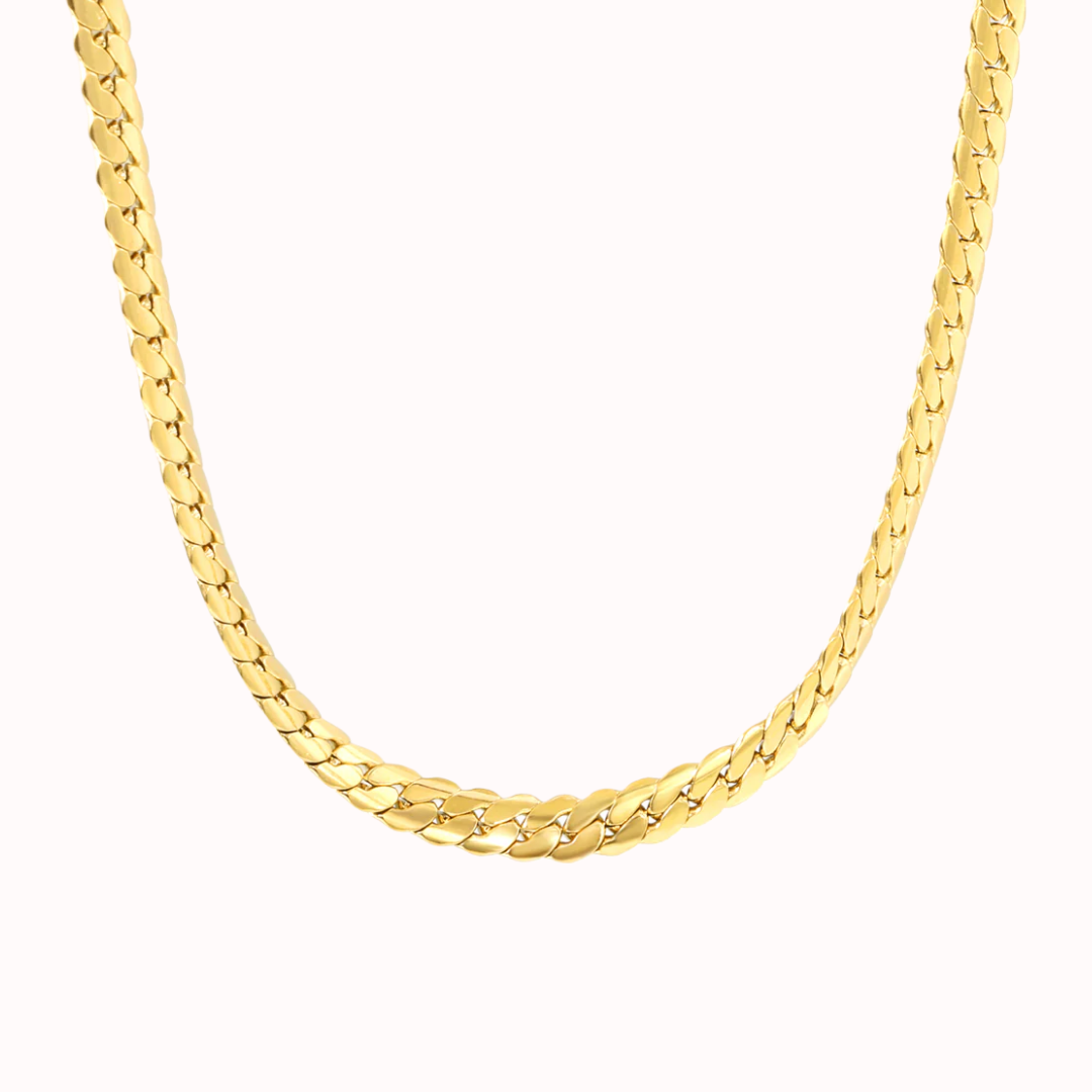 Sleek Gold Curb Chain Necklace