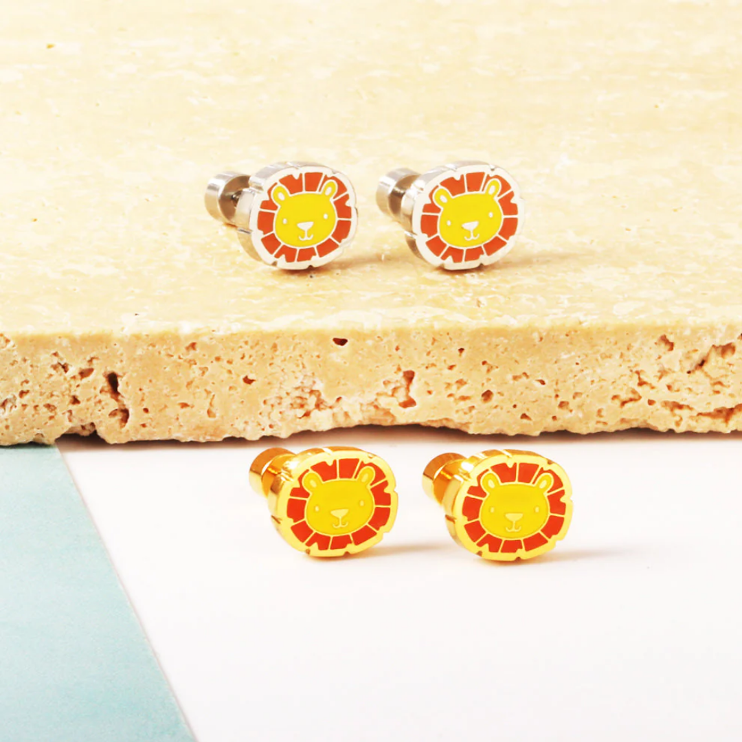 Little Lion Flat Back Studs Gold