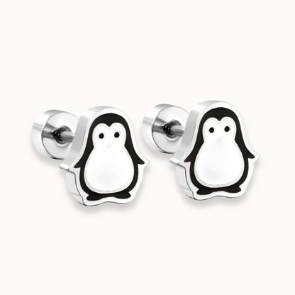 Penguin Flat Back Studs Silver