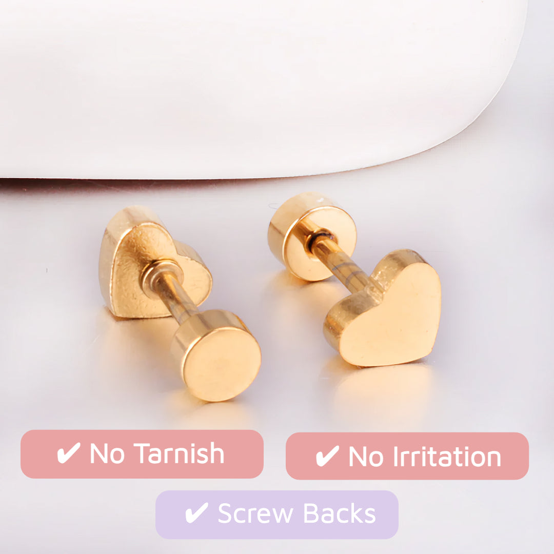 Classic Heart Flat Backs Gold