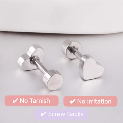 Classic Heart Flat Backs Silver