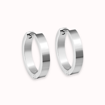 Classic Sleek Hoops Silver
