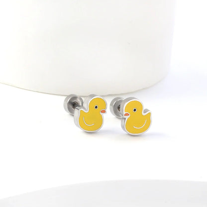 Ducky Flat Back Studs Silver