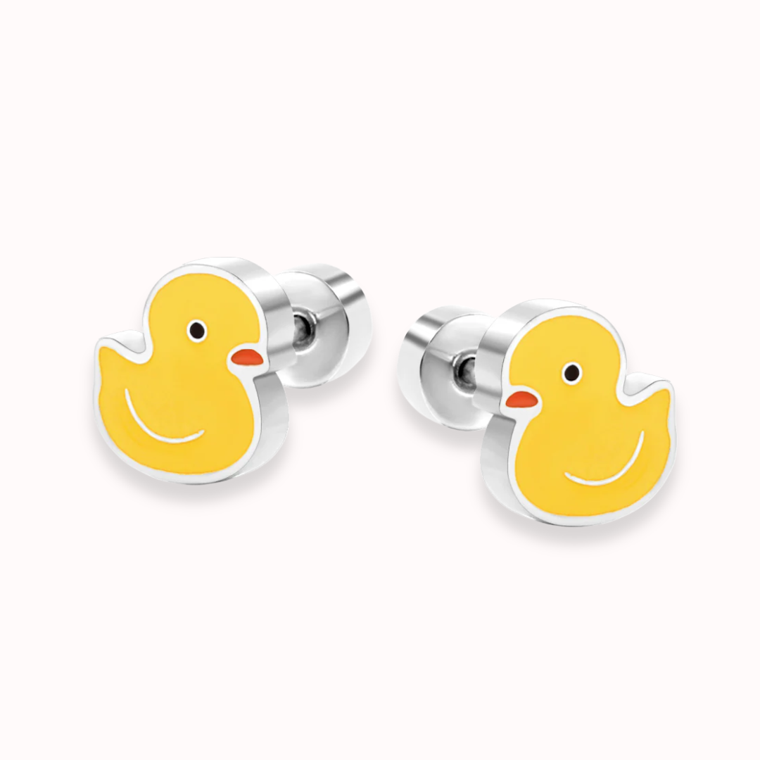 Ducky Flat Back Studs Silver