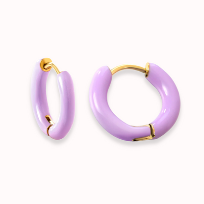 Enamel Pop Hoops Lilac