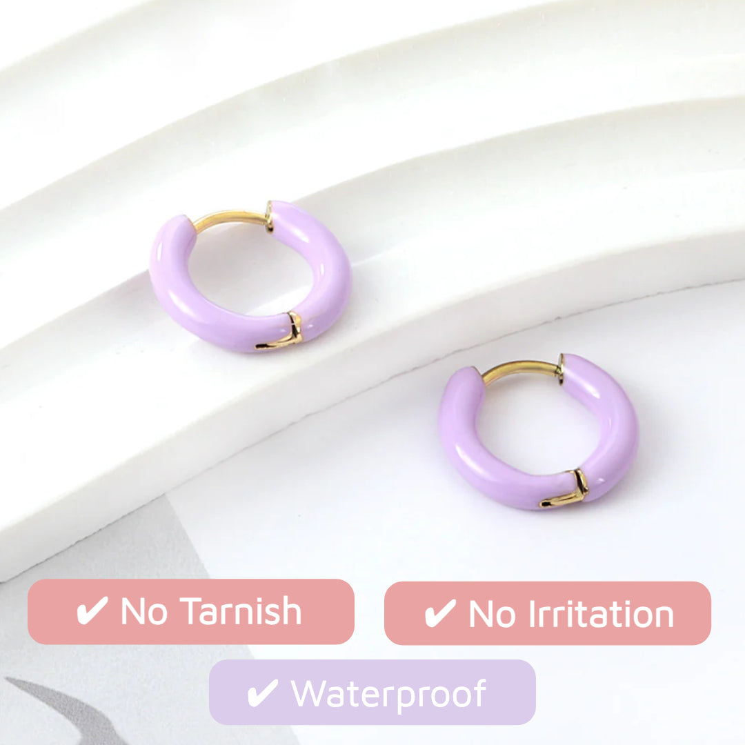 Enamel Pop Hoops White