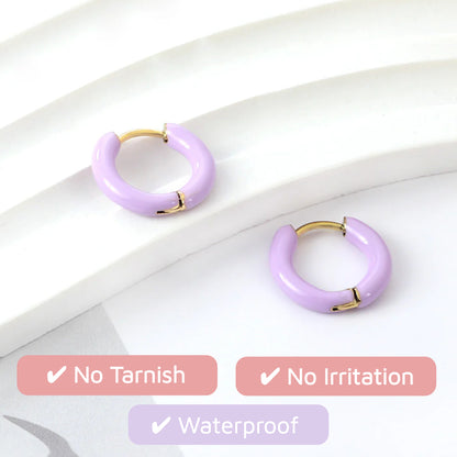 Enamel Pop Hoops White