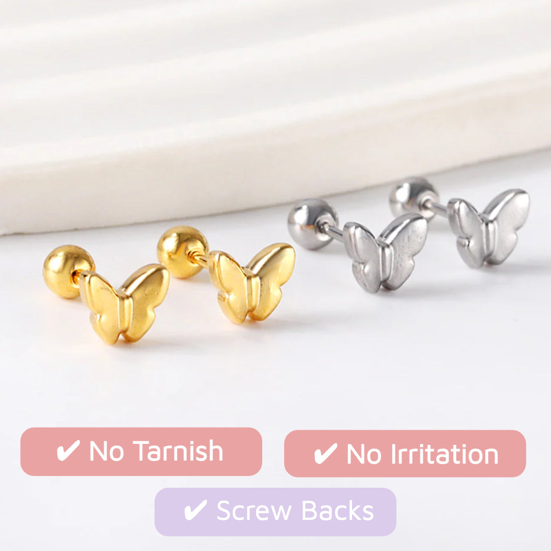 Flutter Screw Back Studs Silver