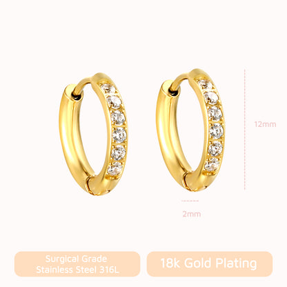 Gold Glow Band CZ Diamond Huggie