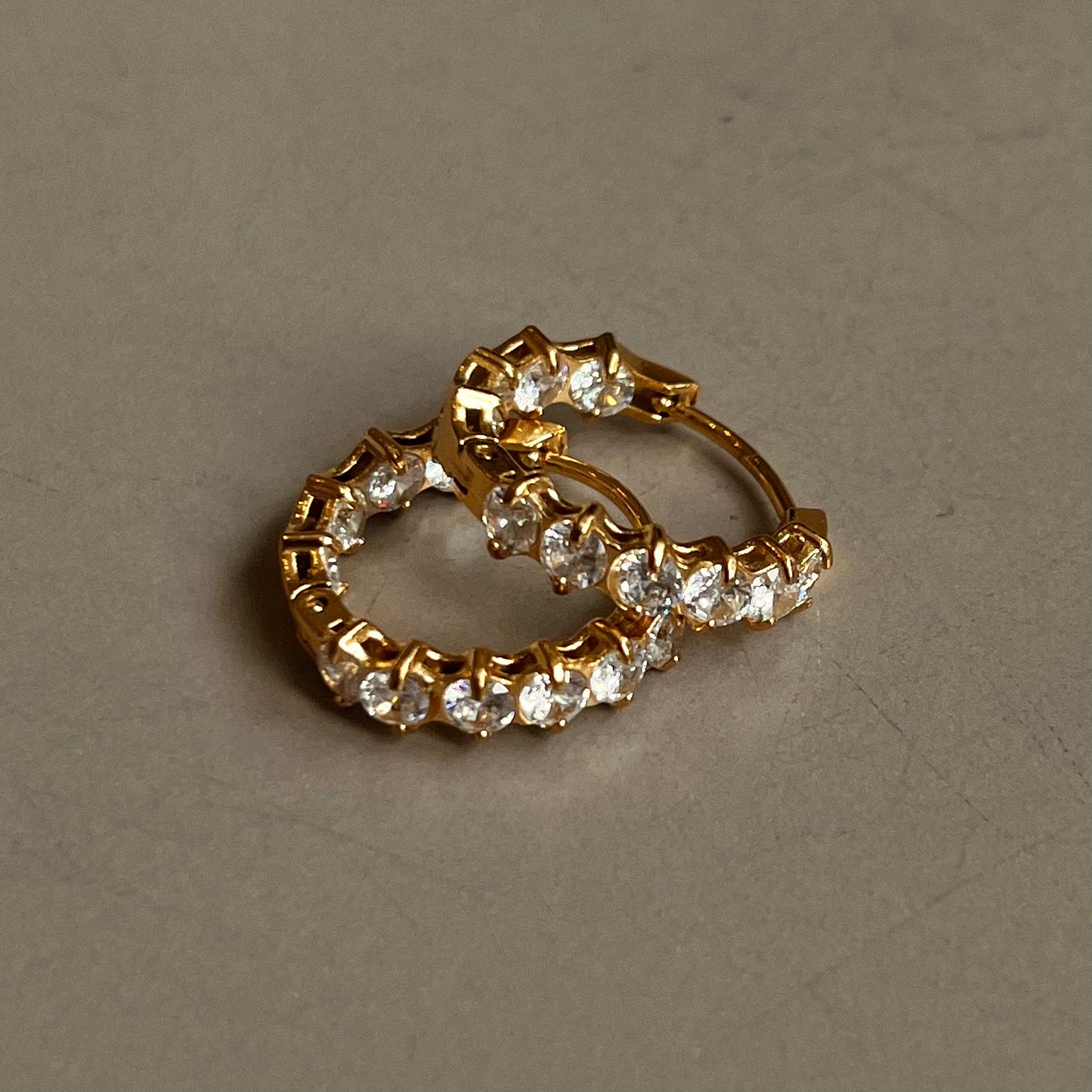 Starlight Spark CZ Diamond Hoops Silver