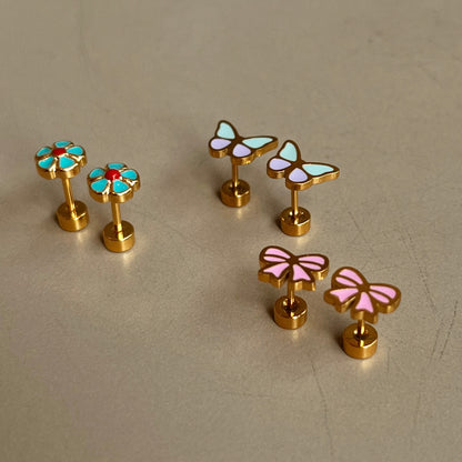 Candy Bow Flat Back Studs