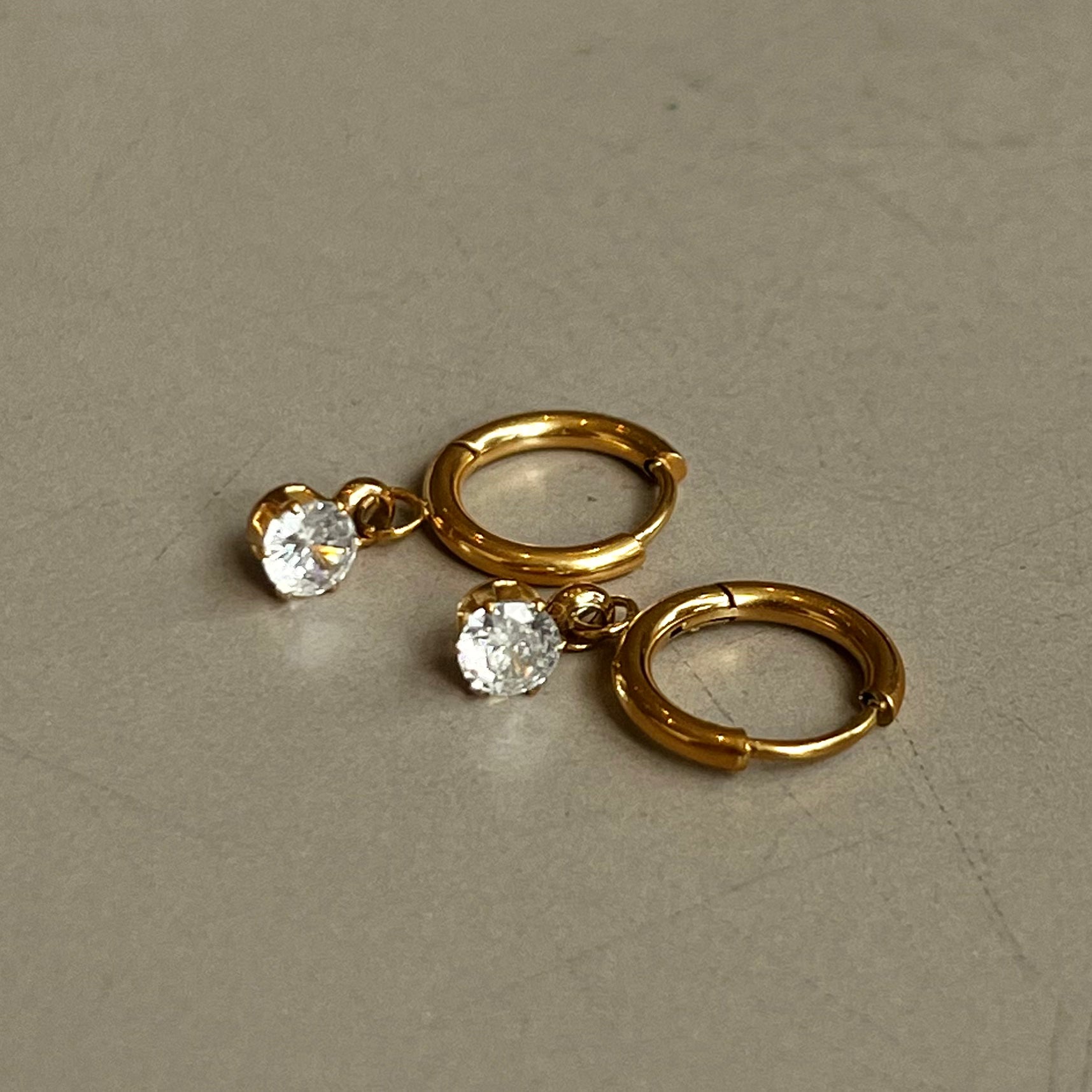 Twinkle CZ Diamond Huggies Gold