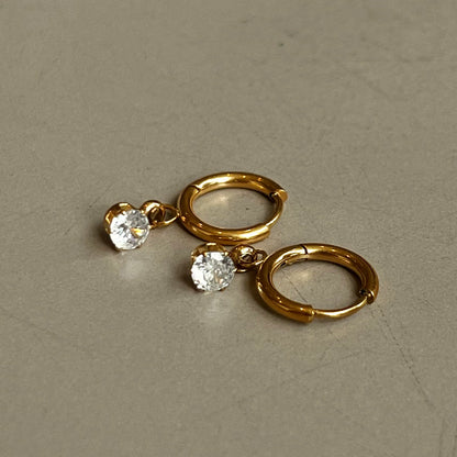 Twinkle CZ Diamond Huggies Gold