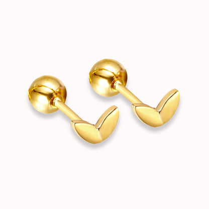 Mini Leaf Screw Back Studs Gold