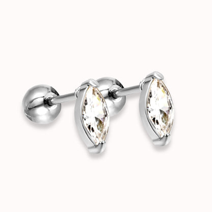 Marquise Sparkle Stud Silver