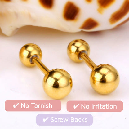 Screw Back Studs Gold