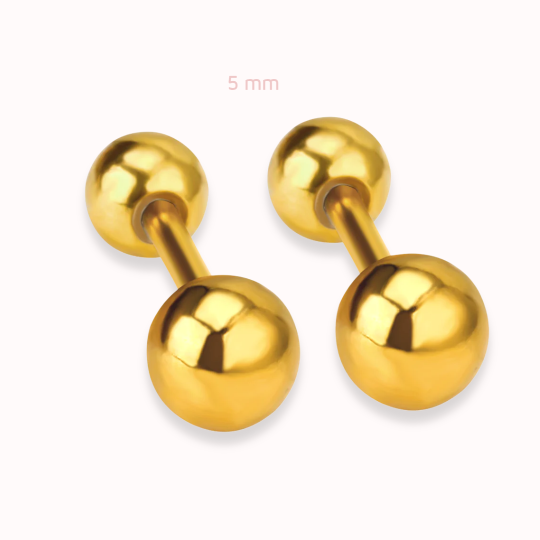 Screw Back Studs Gold