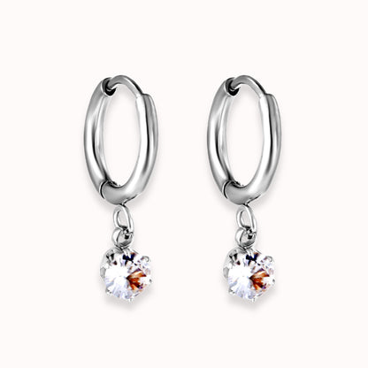 Twinkle CZ Diamond Huggies Silver