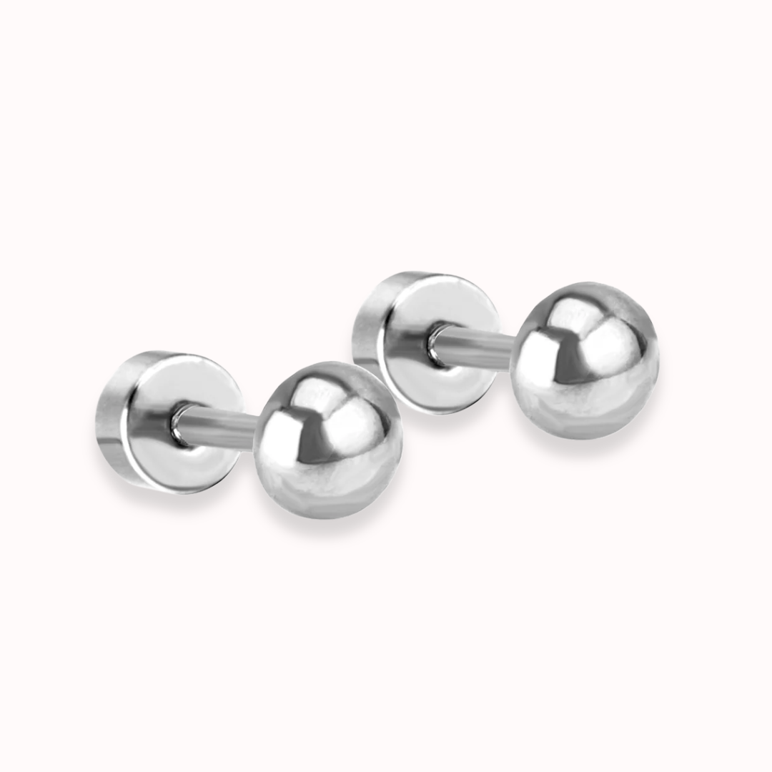 Simple Flat Back Studs Silver