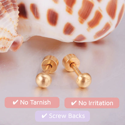 Simple Flat Back Studs Gold