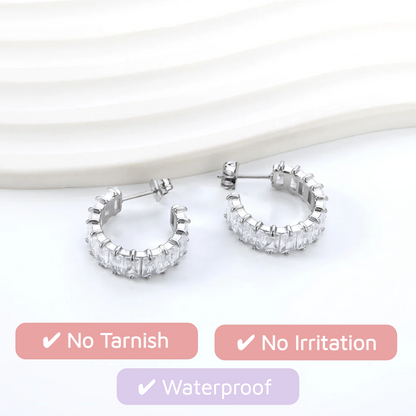 Sparkle Pop CZ Diamond Hoops Gold