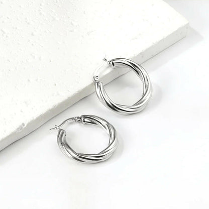 Twisted Hoops Silver