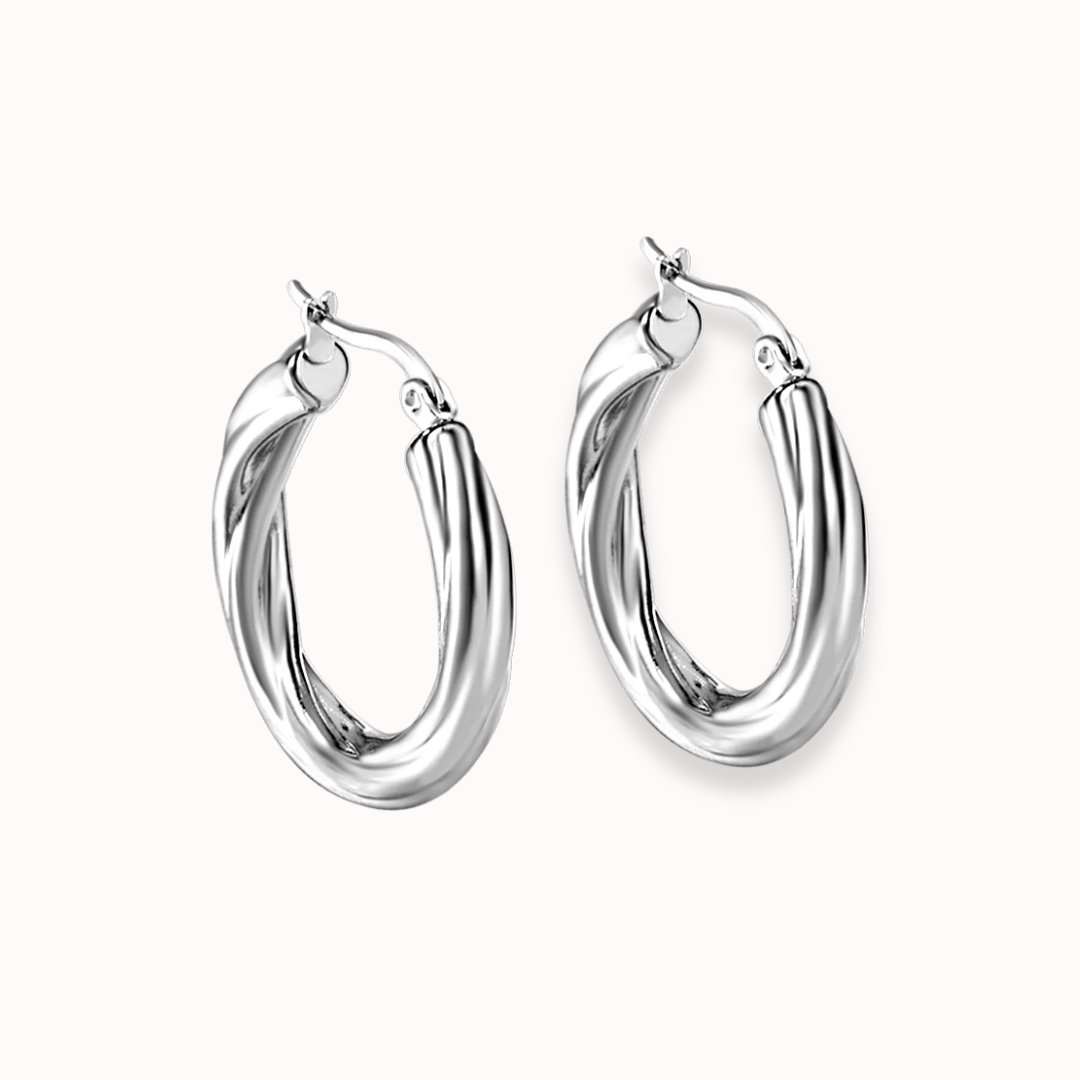 Twisted Hoops Silver