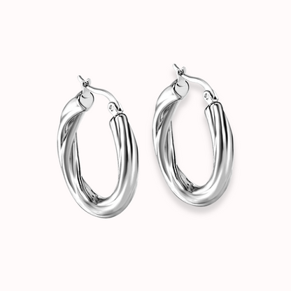 Twisted Hoops Silver