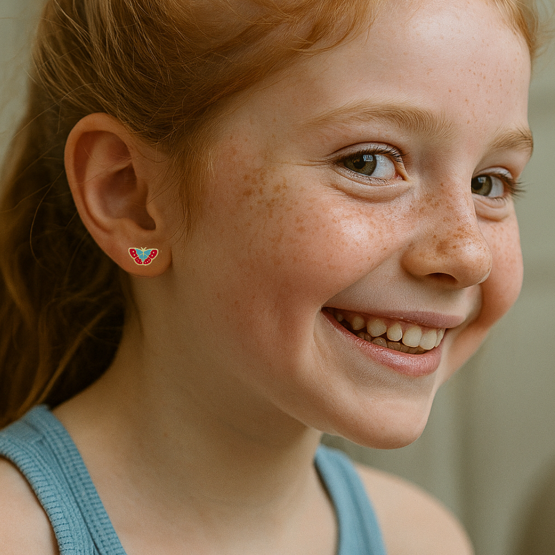 Vibrant Butterfly Flat Back Studs Gold