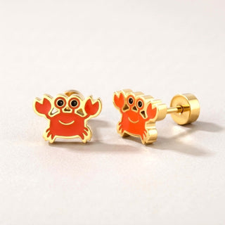 Crabby Flat Back Studs Gold